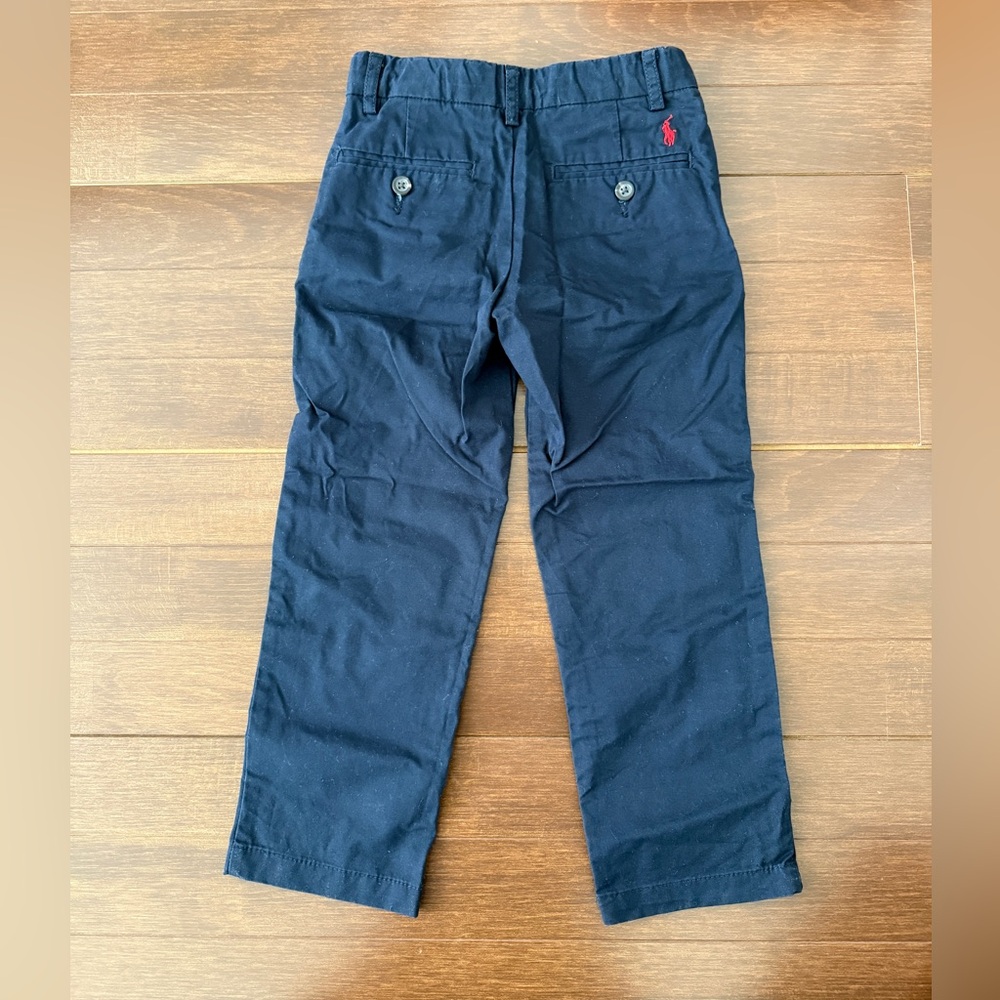 Ralph Lauren Navy Blue Kids Chinos with Red Pony